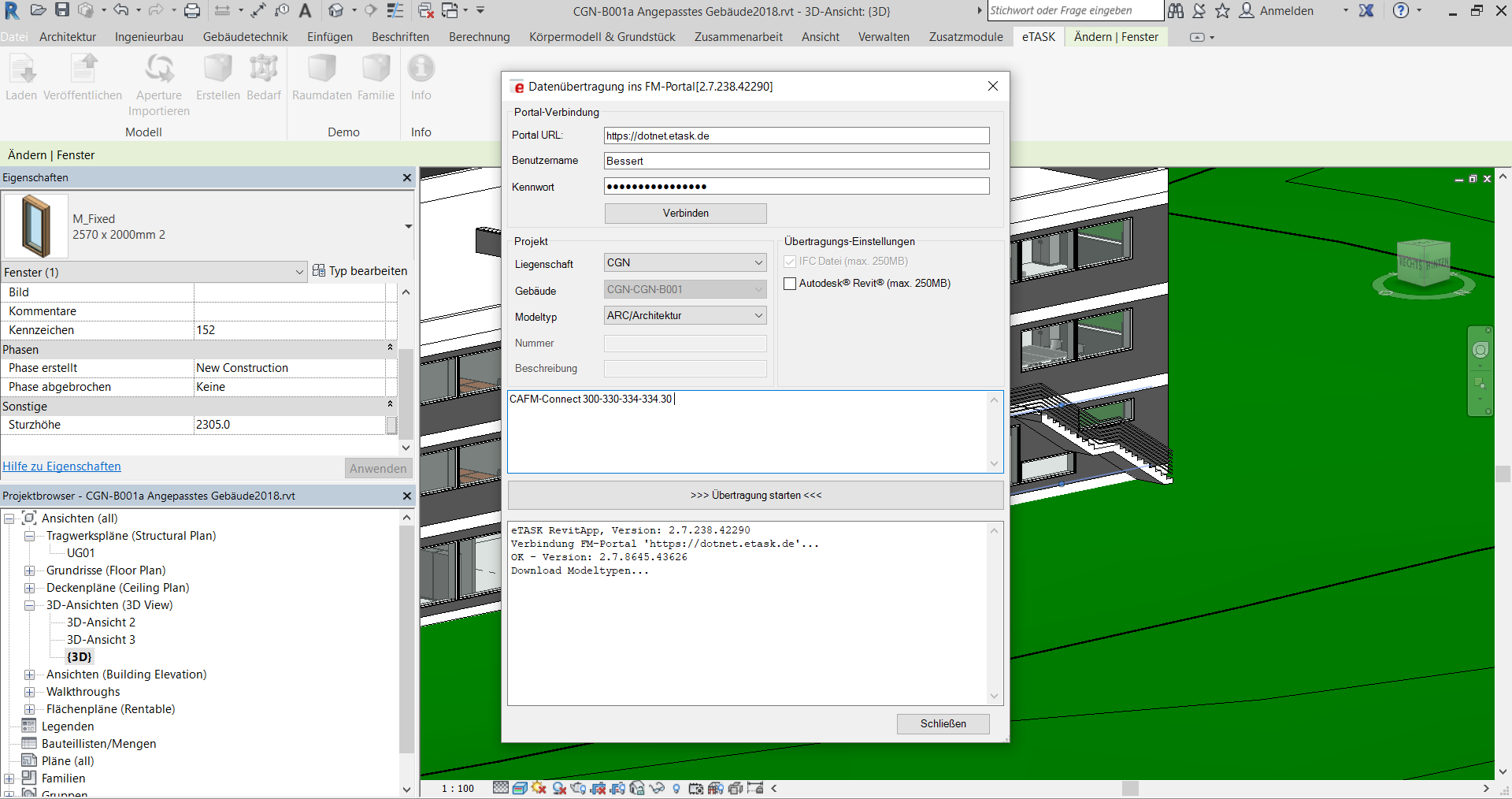 Revit Datenübertragung nach eTASK Revit Datenübertragung nach eTASK