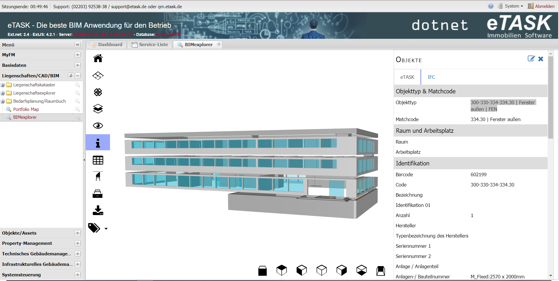 BIM-Modell in eTASK BIM-Modell in eTASK