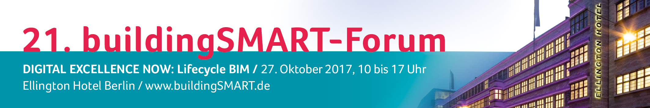 Banner zum 21. buildingSMART Forum am 27.Oktober 2017 in Berlin